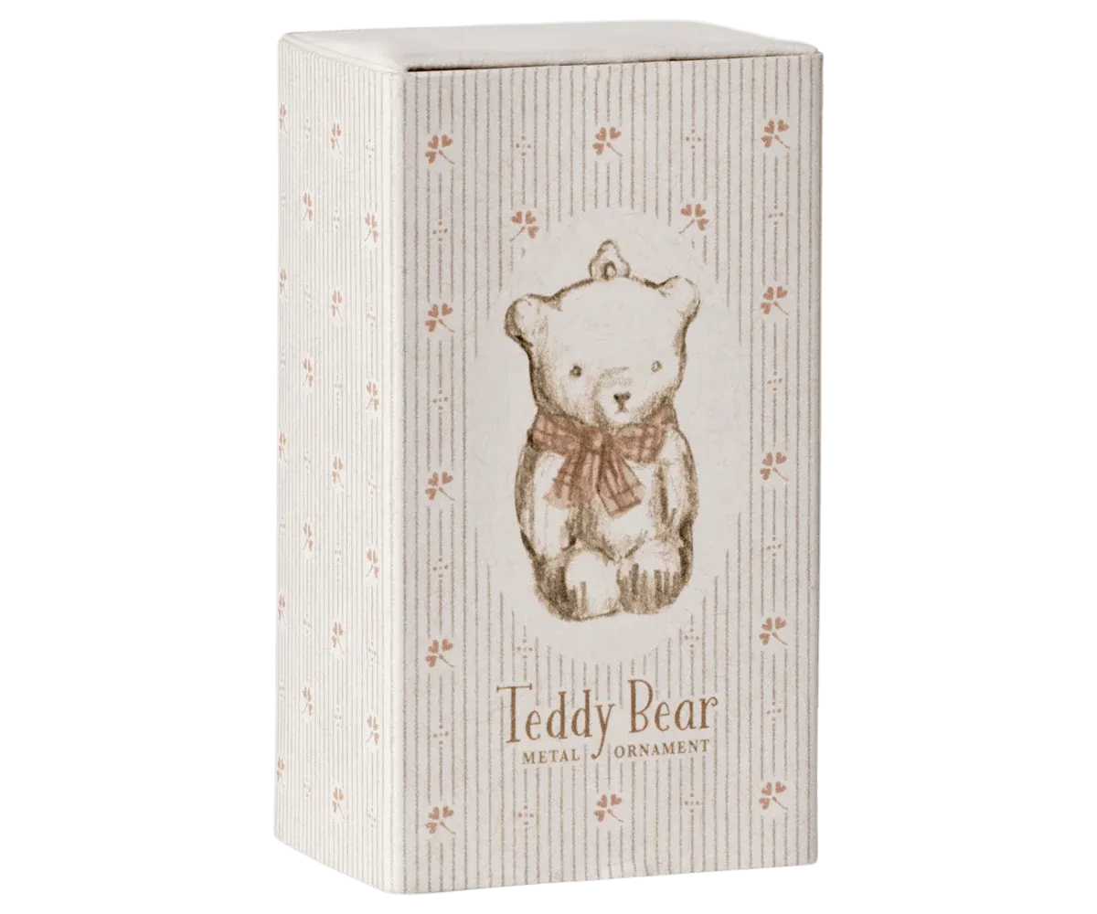 Maileg Metal Teddy Ornament Rose Bow