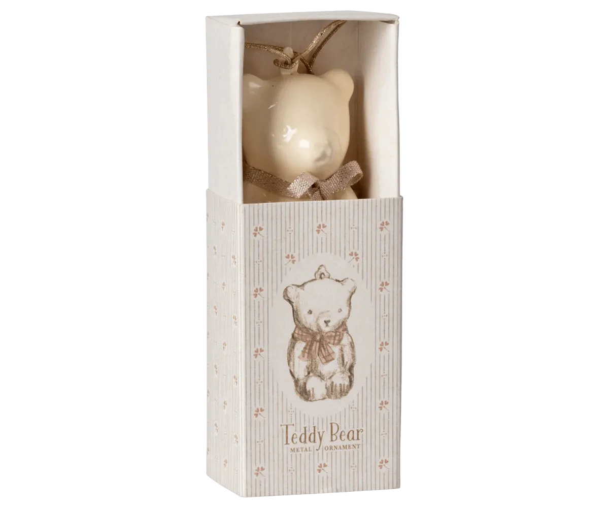 Maileg Metal Teddy Ornament Rose Bow