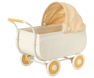 Maileg Micro Pram Yellow  Perfect for Teddy Baby and Micro Bunnies: BACK IN STOCK