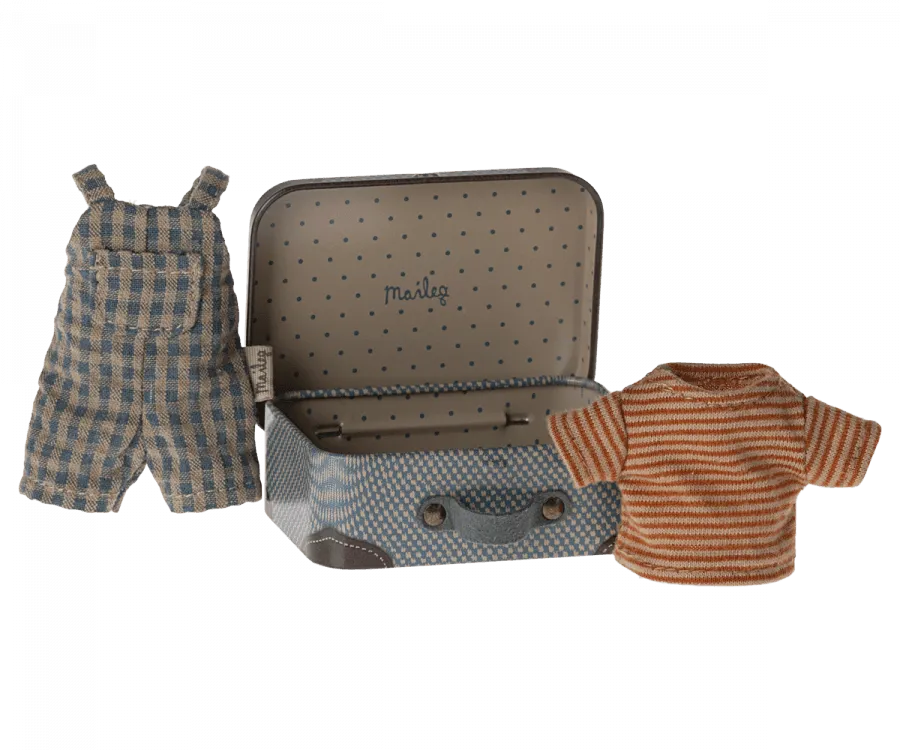Maileg Mouse Overalls and Shirt in Suitcase for Big Brother Mouse 2024