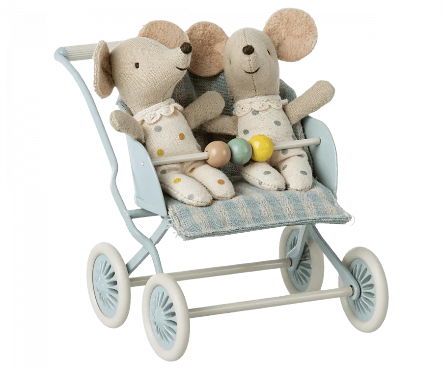 Maileg Mouse Stroller Mint: RETIRED LAST CHANCE