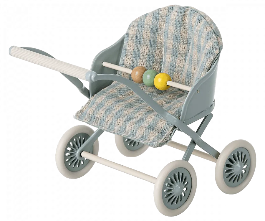 Maileg Mouse Stroller Mint: RETIRED LAST CHANCE
