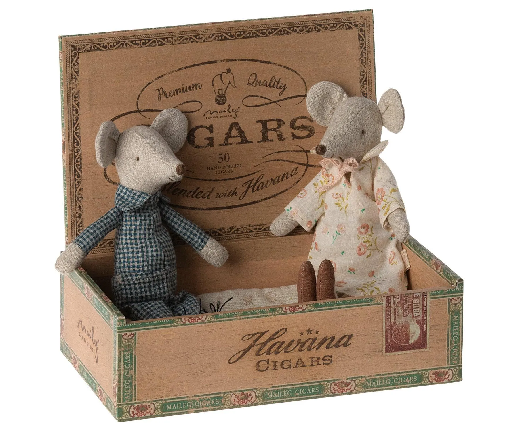 Maileg Parent Mice in Cigar Box Mouse