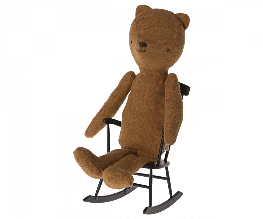 Maileg Rocking Chair Mini Sized For Bunnies, Teddies Anthracite