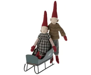 Maileg Sleigh Mini Size For Teddies, Mini Pixies, Size 1/2 Bunnies etc Green