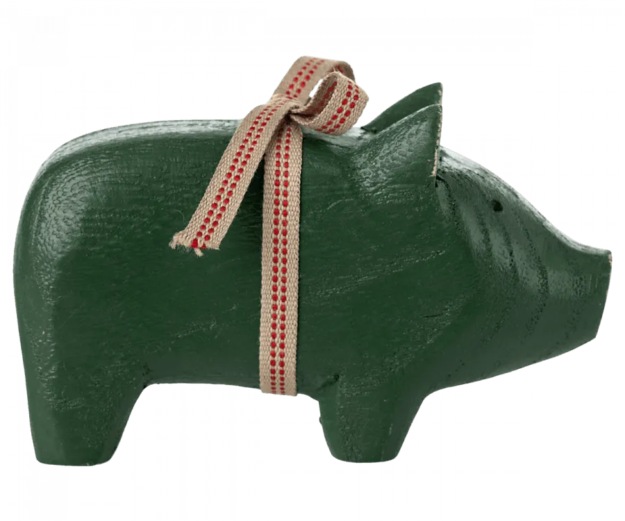 Maileg Small Green Wooden Pig