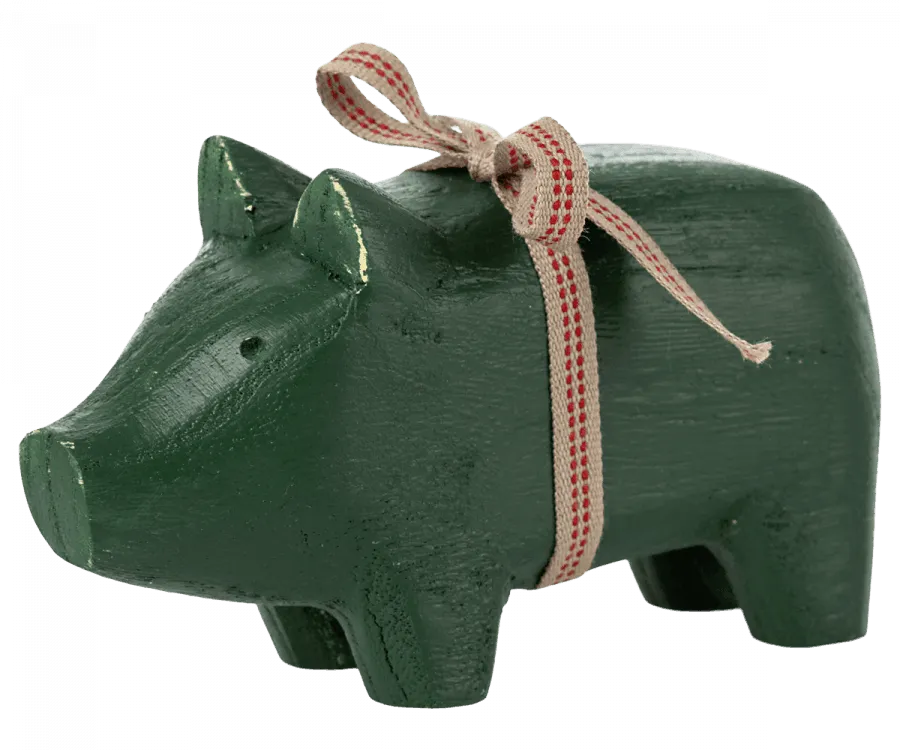 Maileg Small Green Wooden Pig