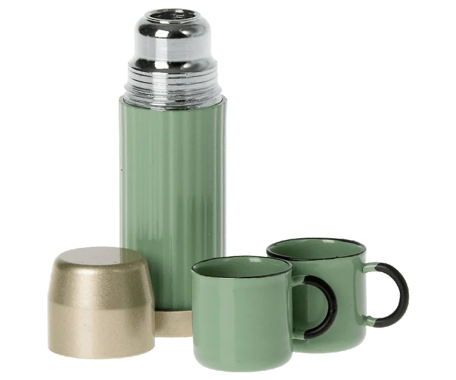 Maileg Thermos Flask and Cups Mint