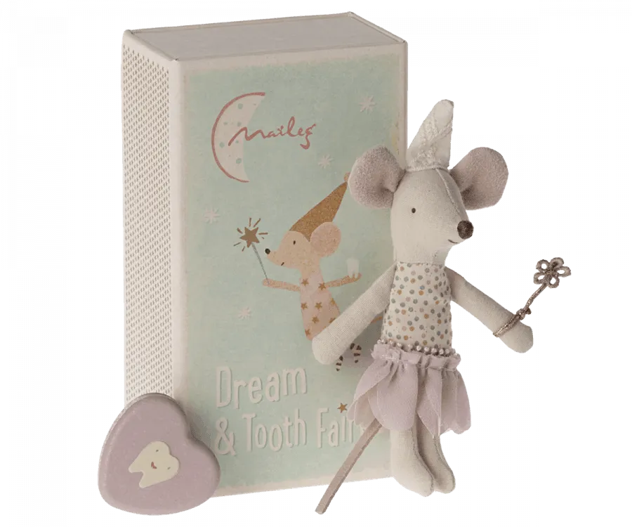 Maileg Tooth Fairy Little Sister Mouse in Matchbox