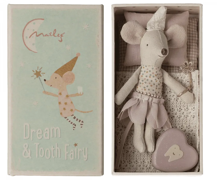 Maileg Tooth Fairy Little Sister Mouse in Matchbox