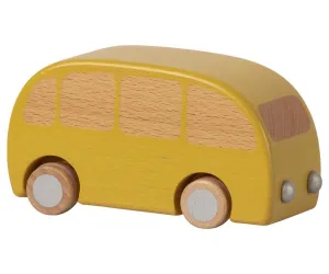 Maileg Wooden Pull Back Bus Yellow: LAST CHANCE