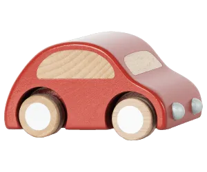 Maileg Wooden Pull Back Car Bright Red