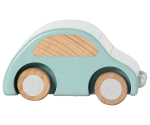 Maileg Wooden Pull Back Car Pale Blue: LAST CHANCE