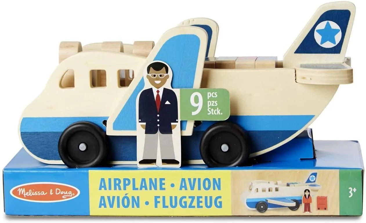 Melissa & Doug 19394 Wooden Airplane Play Set With 4 Figures