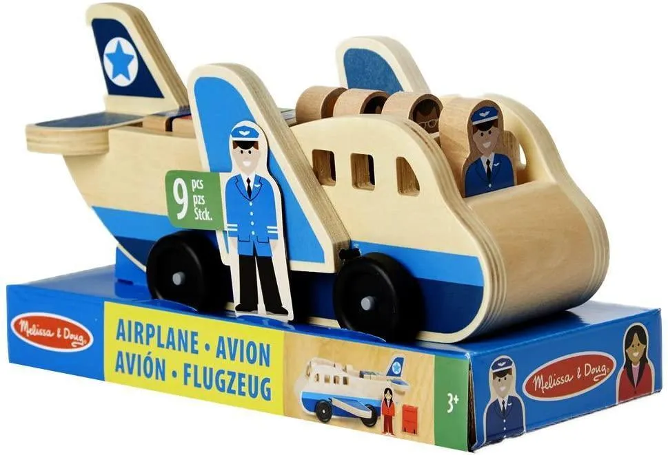 Melissa & Doug 19394 Wooden Airplane Play Set With 4 Figures
