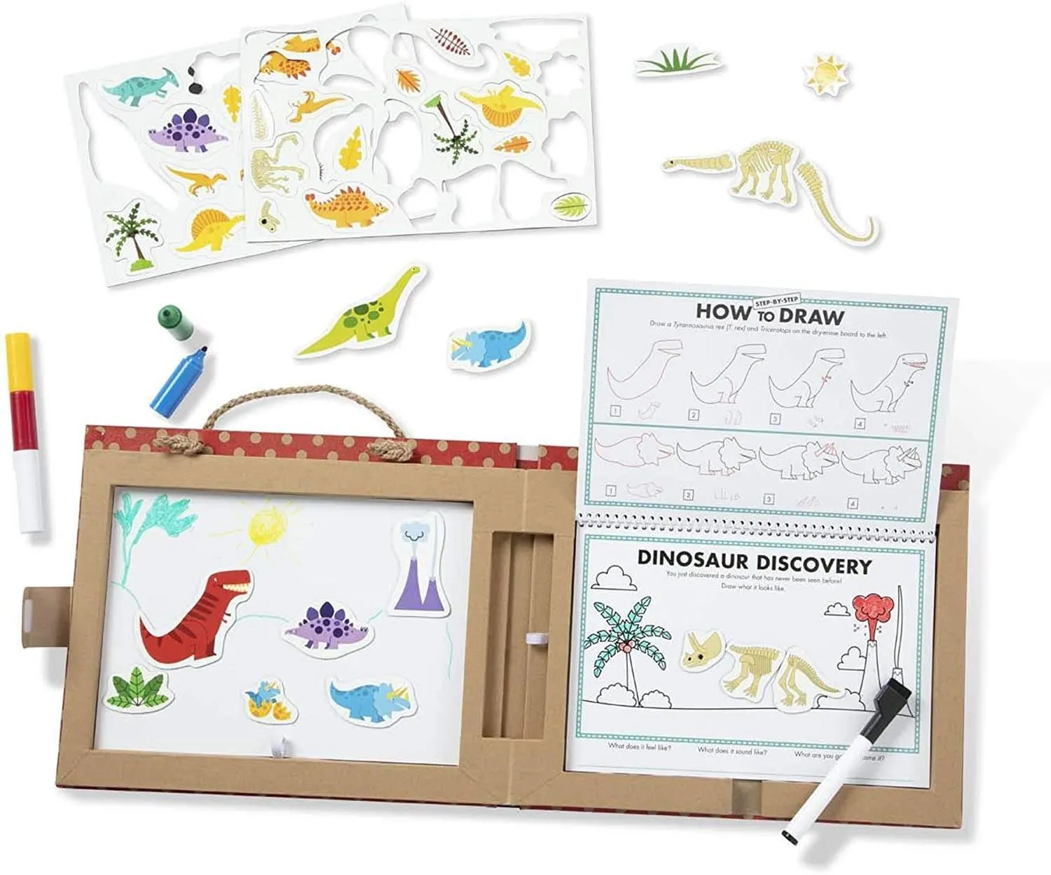 Melissa & Doug 41321 Reusable Drawing & Magnet Kit  Dinosaurs