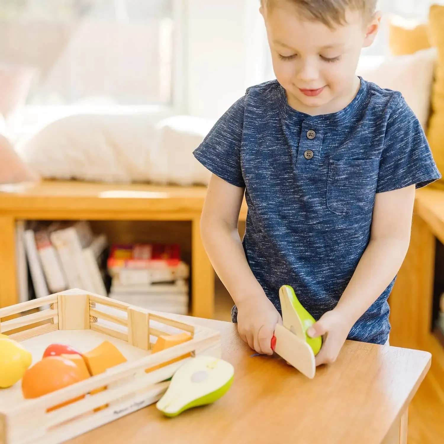Melissa & Doug Cutting Fruit Set - Wooden Play Food