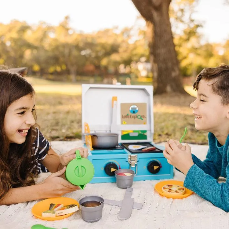 Melissa & Doug Let's Explore Wooden Camp Stove Play Set