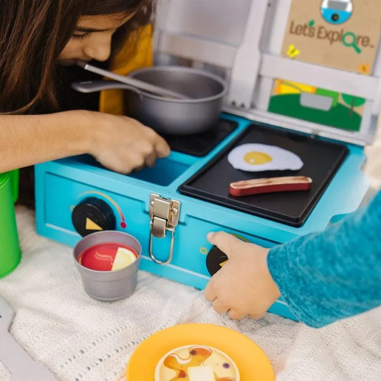 Melissa & Doug Let's Explore Wooden Camp Stove Play Set