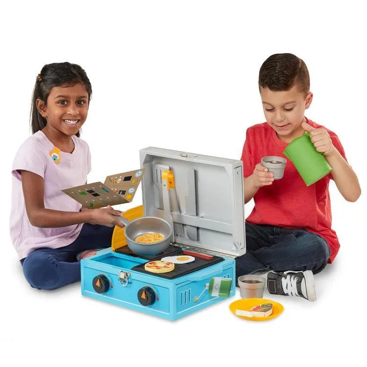 Melissa & Doug Let's Explore Wooden Camp Stove Play Set