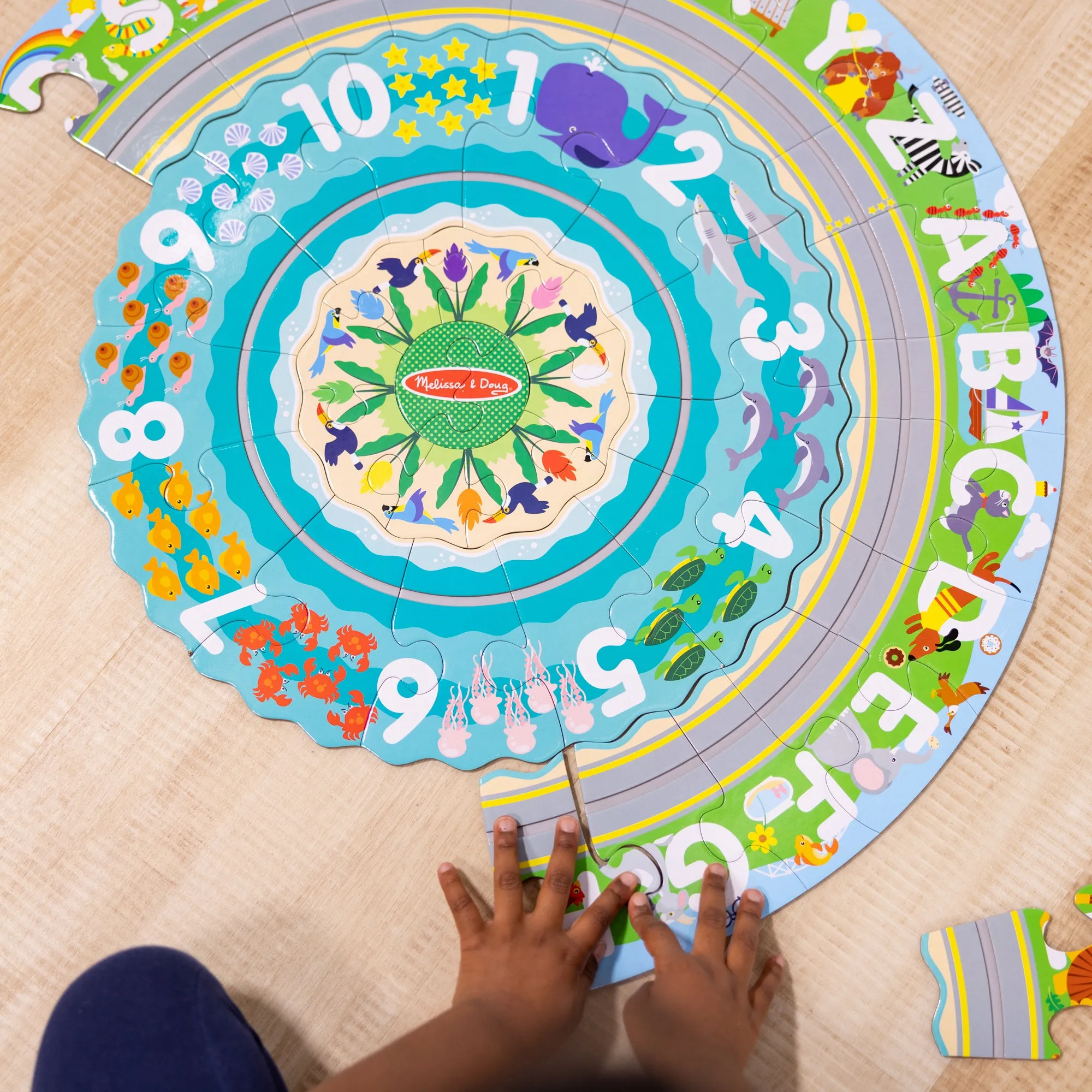 Melissa & Doug Round the Shore 48-Piece Floor Puzzle & Play Set