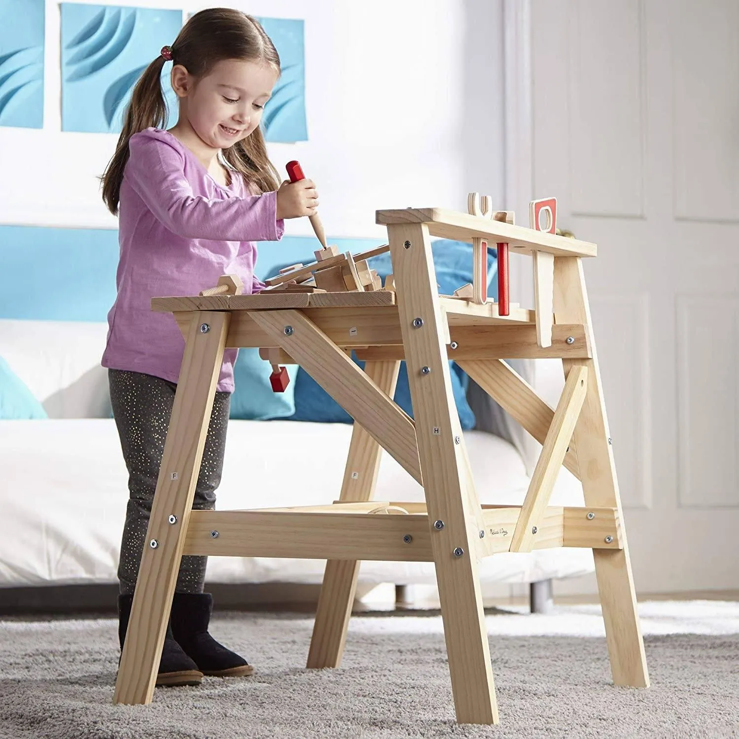 Melissa & Doug Wooden Project Solid Wood Workbench