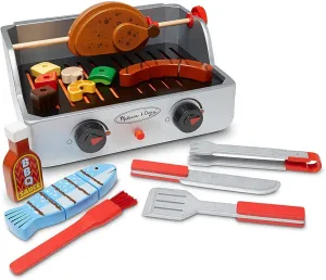 Melissa & Doug Wooden Rotisserie & Grill Barbecue Play Set