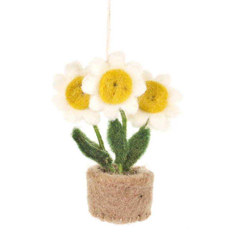 Mini Felt Potted Flowers Hanging Ornament