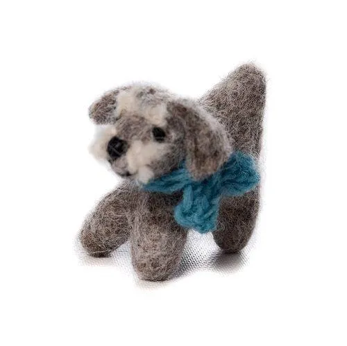 Mini Felt/Wool Dog Schnauzer Fairtrade