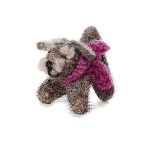 Mini Felt/Wool Dog Schnauzer Fairtrade