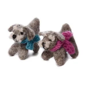 Mini Felt/Wool Dog Schnauzer Fairtrade
