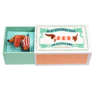 Mini Sausage Dog in Little Matchbox.