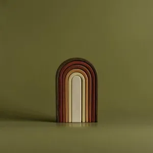 Mini Wooden Rainbow Stacker Earth Colours LAST TWO