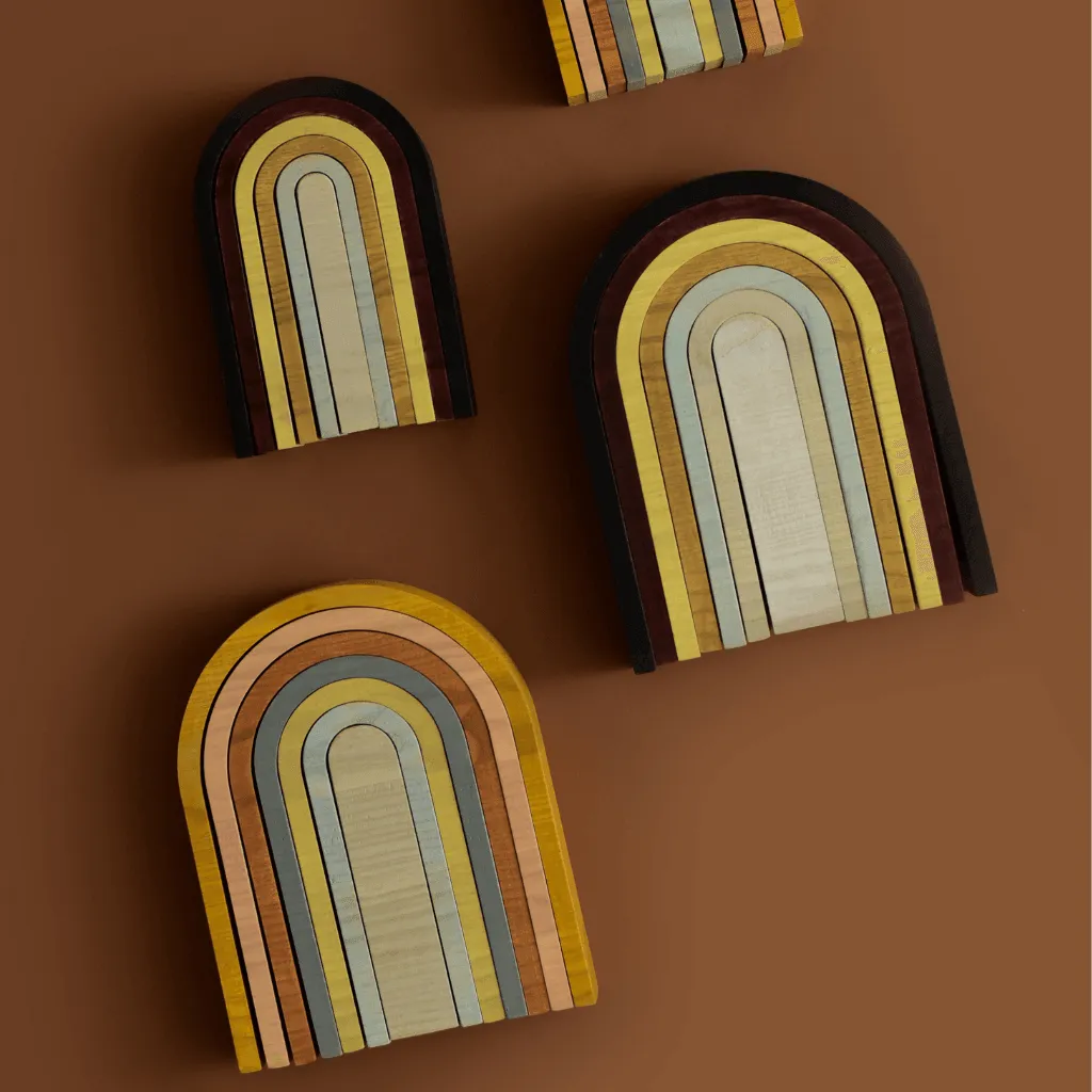 Mini Wooden Rainbow Stacker Earth Colours LAST TWO