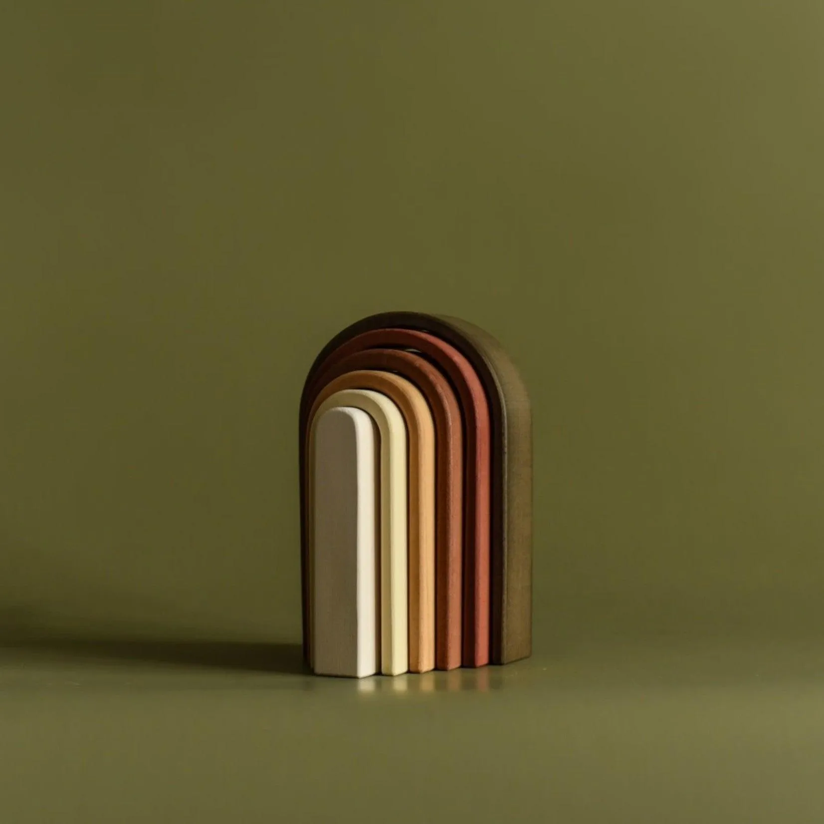 Mini Wooden Rainbow Stacker Earth Colours LAST TWO