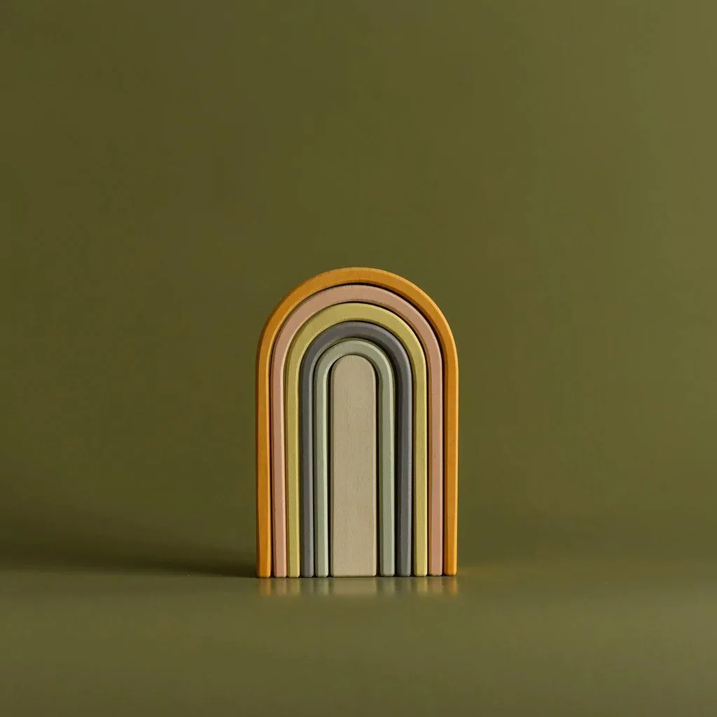 Mini Wooden Rainbow Stacker Pastel Colours LAST CHANCE