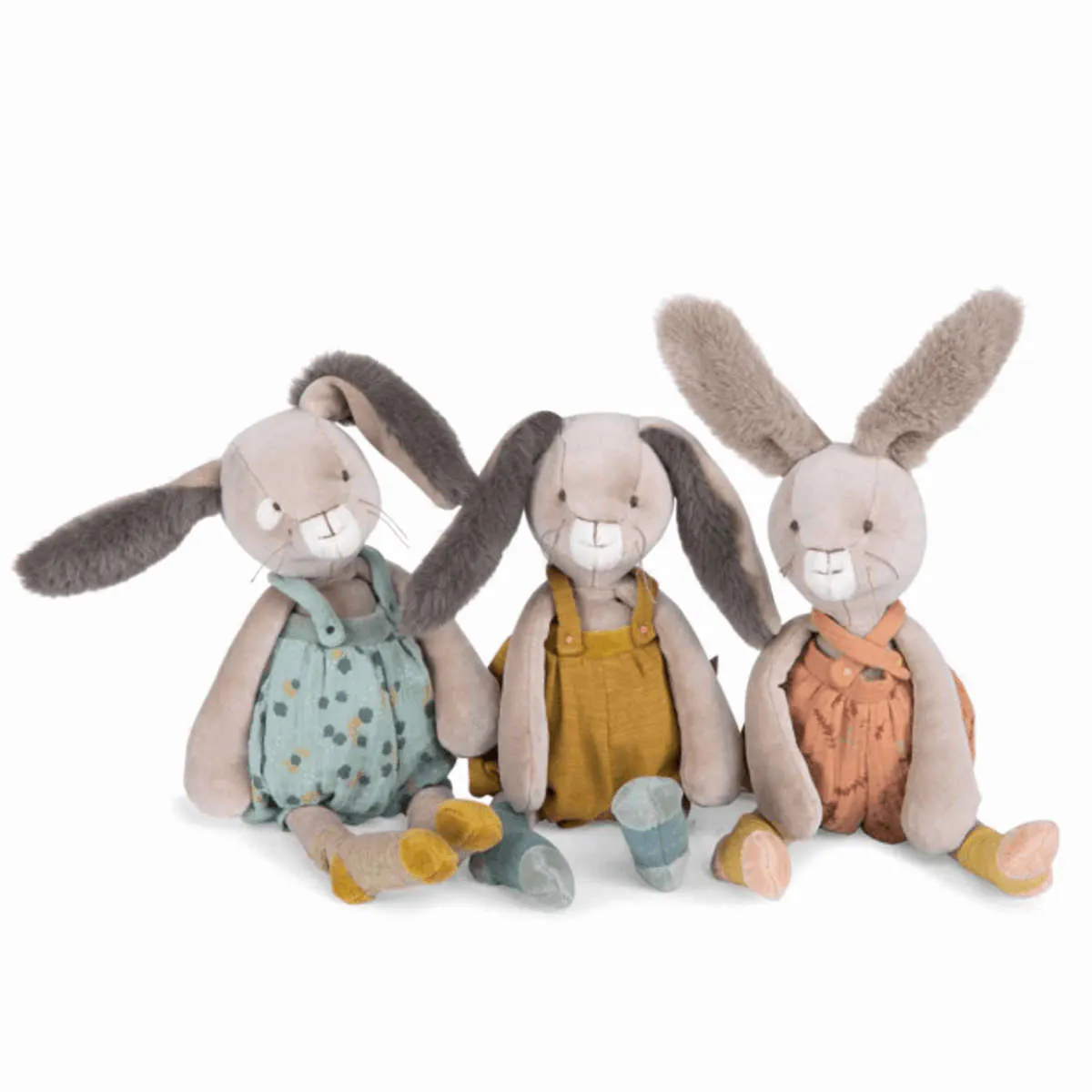 Moulin Roty Trois Petits Lapins Bunny Dolls, Sage, 16"