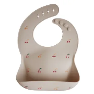 Mushie Silicone Baby Bib | Cherries