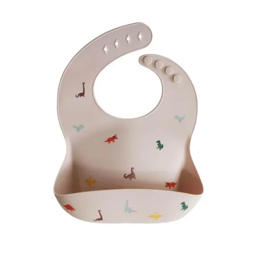 Mushie Silicone Baby Bib | Dinosaurs