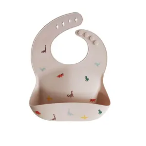 Mushie Silicone Baby Bib | Dinosaurs