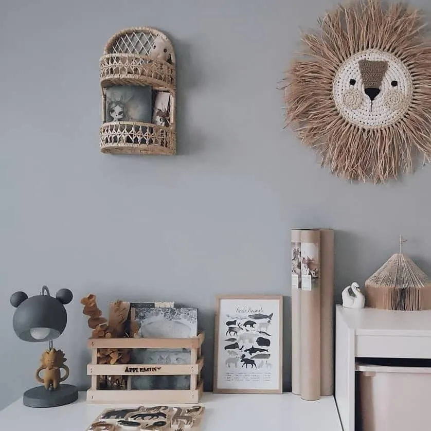 Natural Rattan/Wicker Wall Organiser Shelves