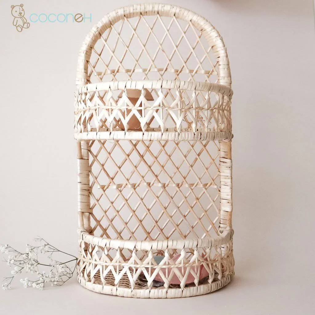 Natural Rattan/Wicker Wall Organiser Shelves