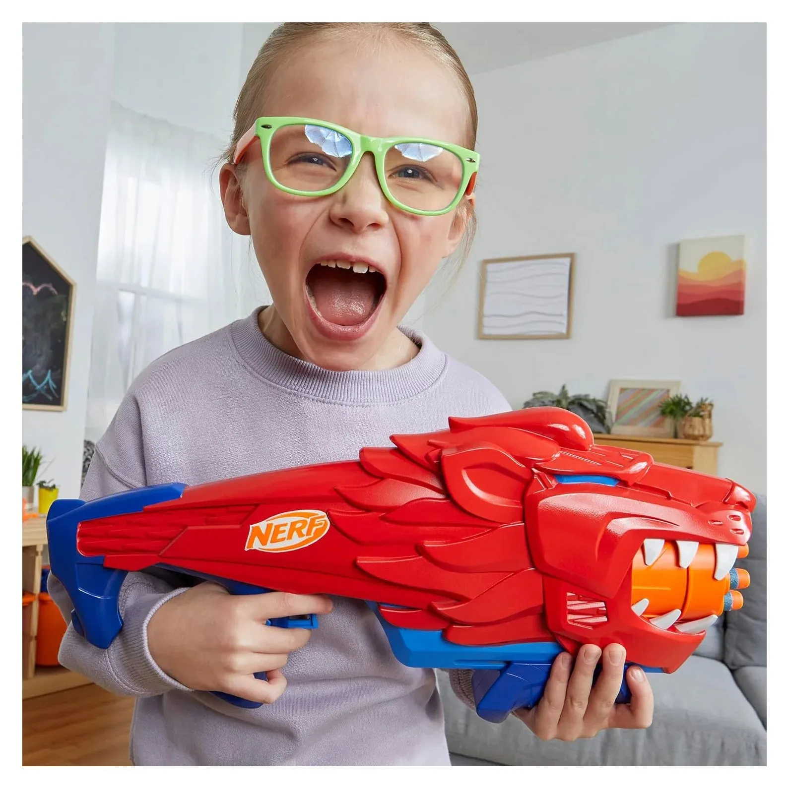 NERF Wild Lionfury Easy Play Dart Blaster