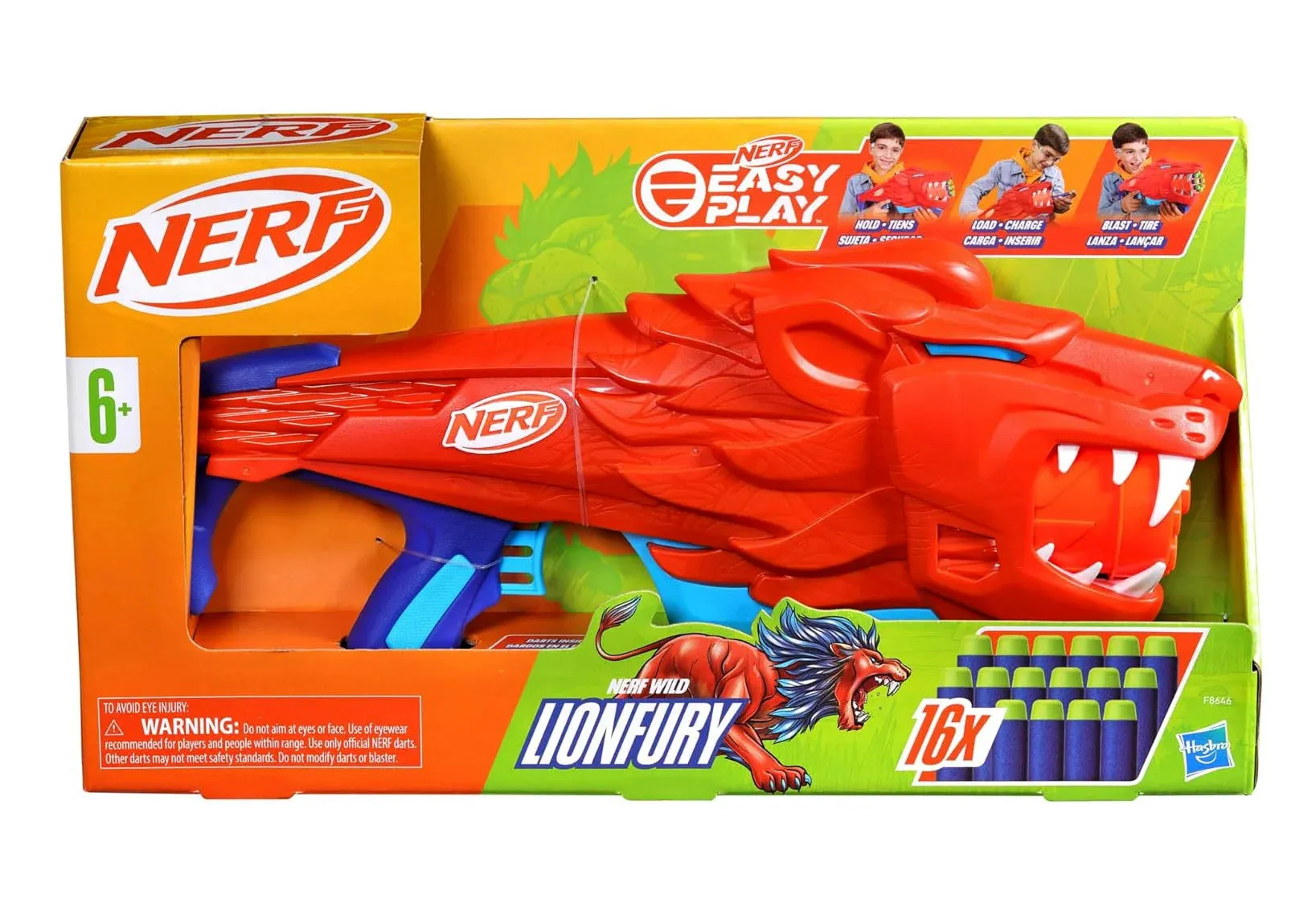 NERF Wild Lionfury Easy Play Dart Blaster