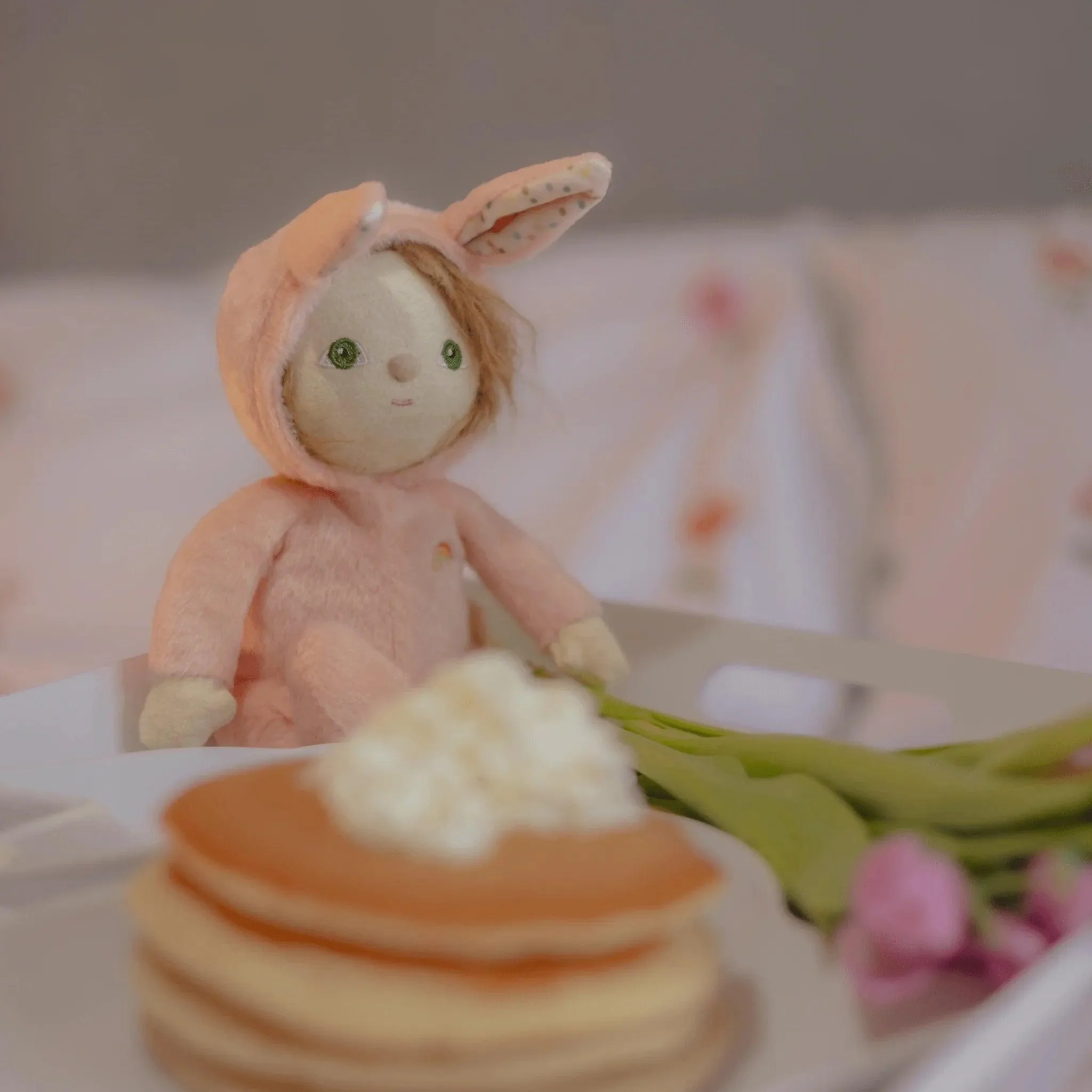Olli Ella Dinky Dinkum Fluffle Family Doll- Babbit Bunny Pink: LOW STOCK