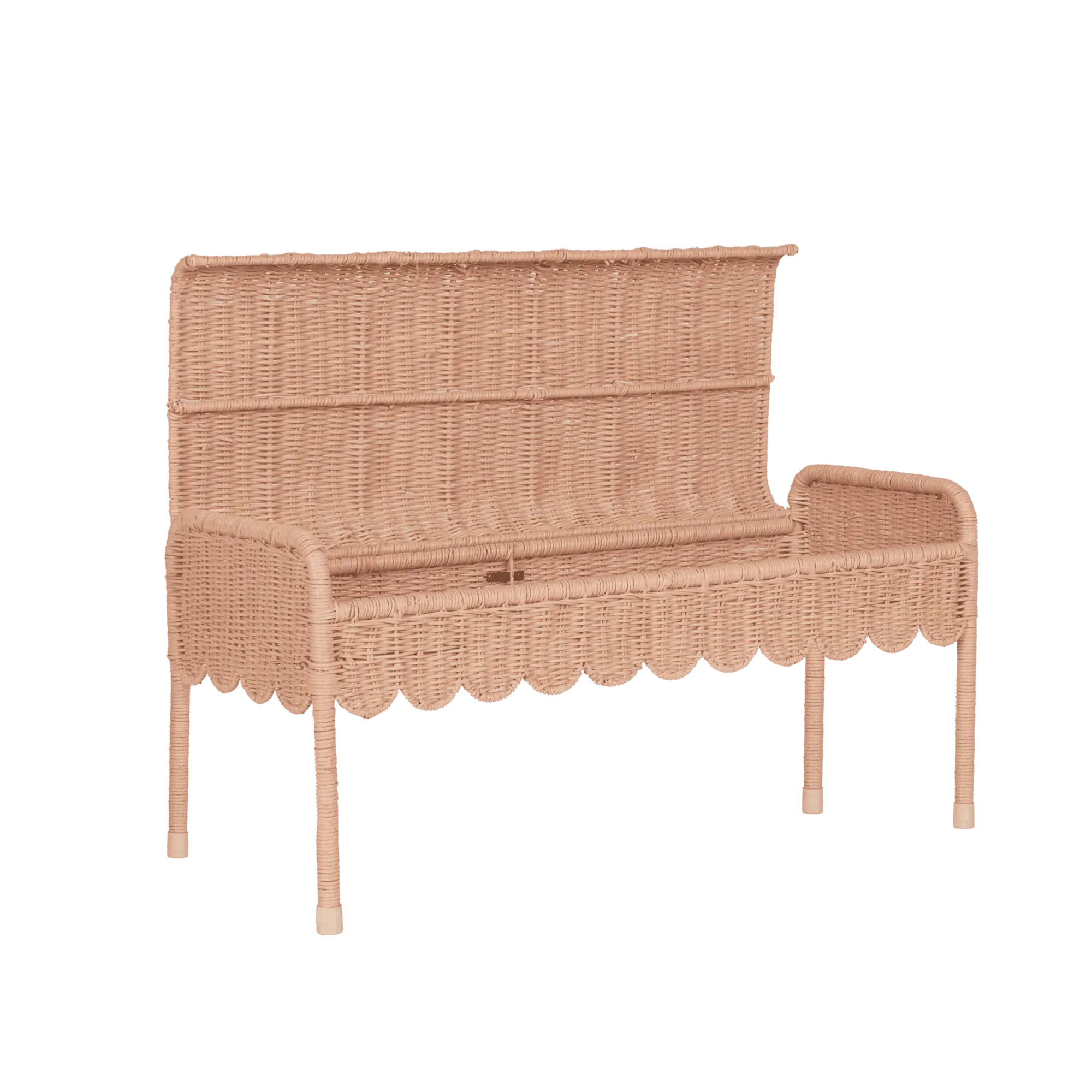 Olli Ella Rattan | Petal Storie Bench | Seashell Pink