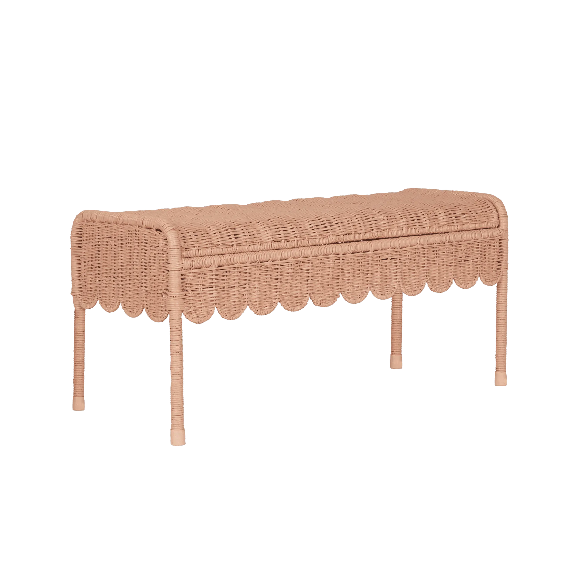 Olli Ella Rattan | Petal Storie Bench | Seashell Pink