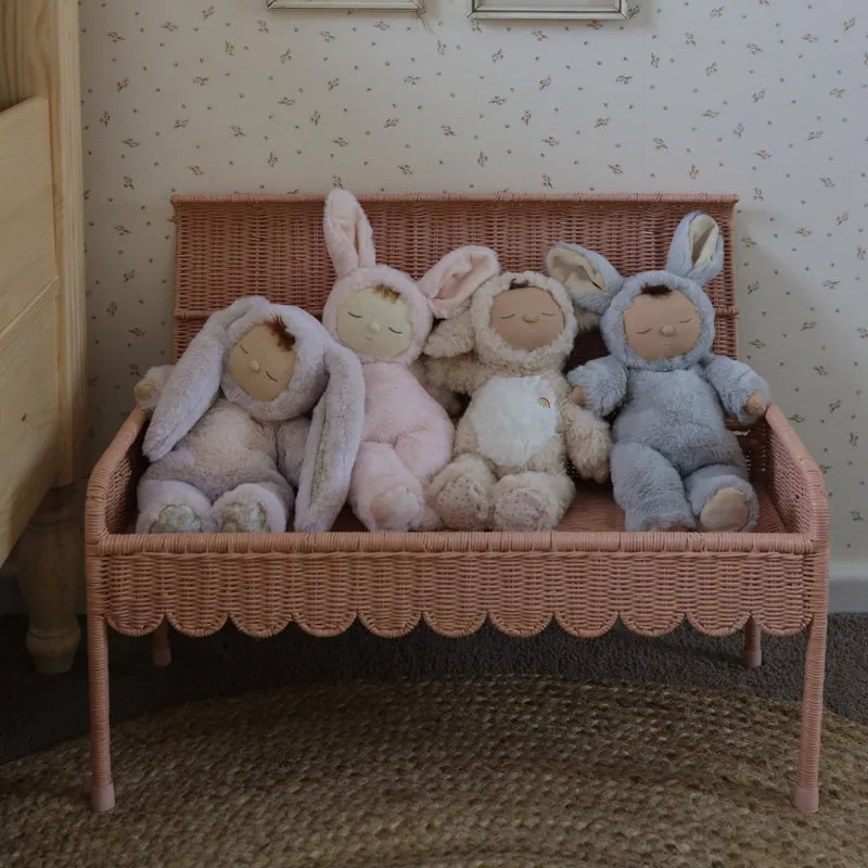 Olli Ella Rattan | Petal Storie Bench | Seashell Pink