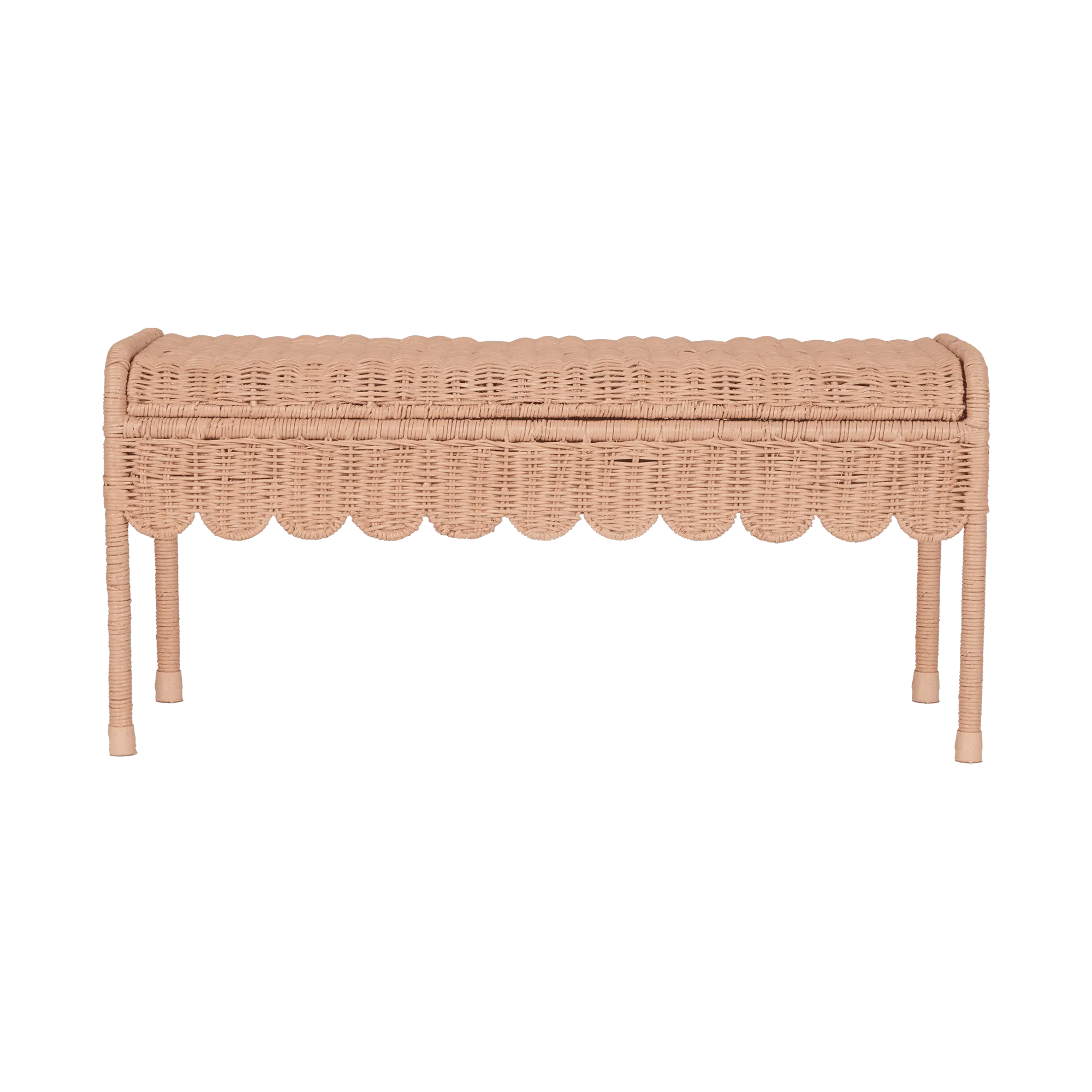 Olli Ella Rattan | Petal Storie Bench | Seashell Pink