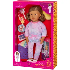 Our Generation 18 Inch Deluxe Pajama Doll With Book Luna